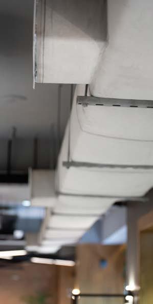 Insulated duct run above the ceiling at Quixel, Blue Area