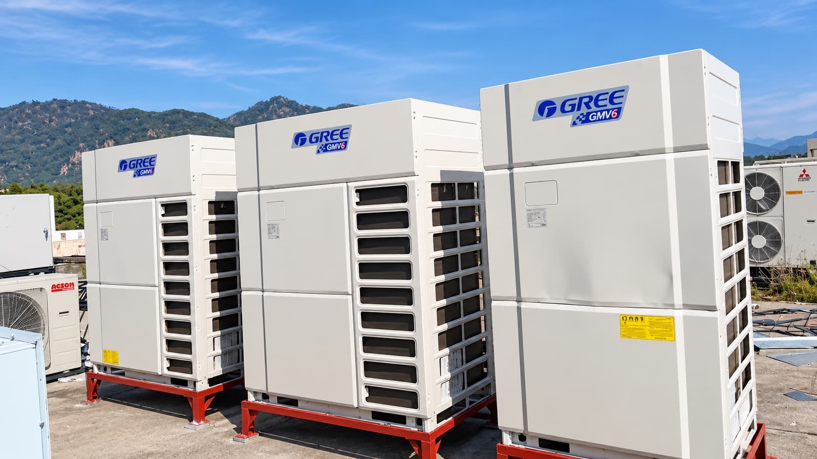 Gree VRF outdoor units on the rooftop at the National Police Academy