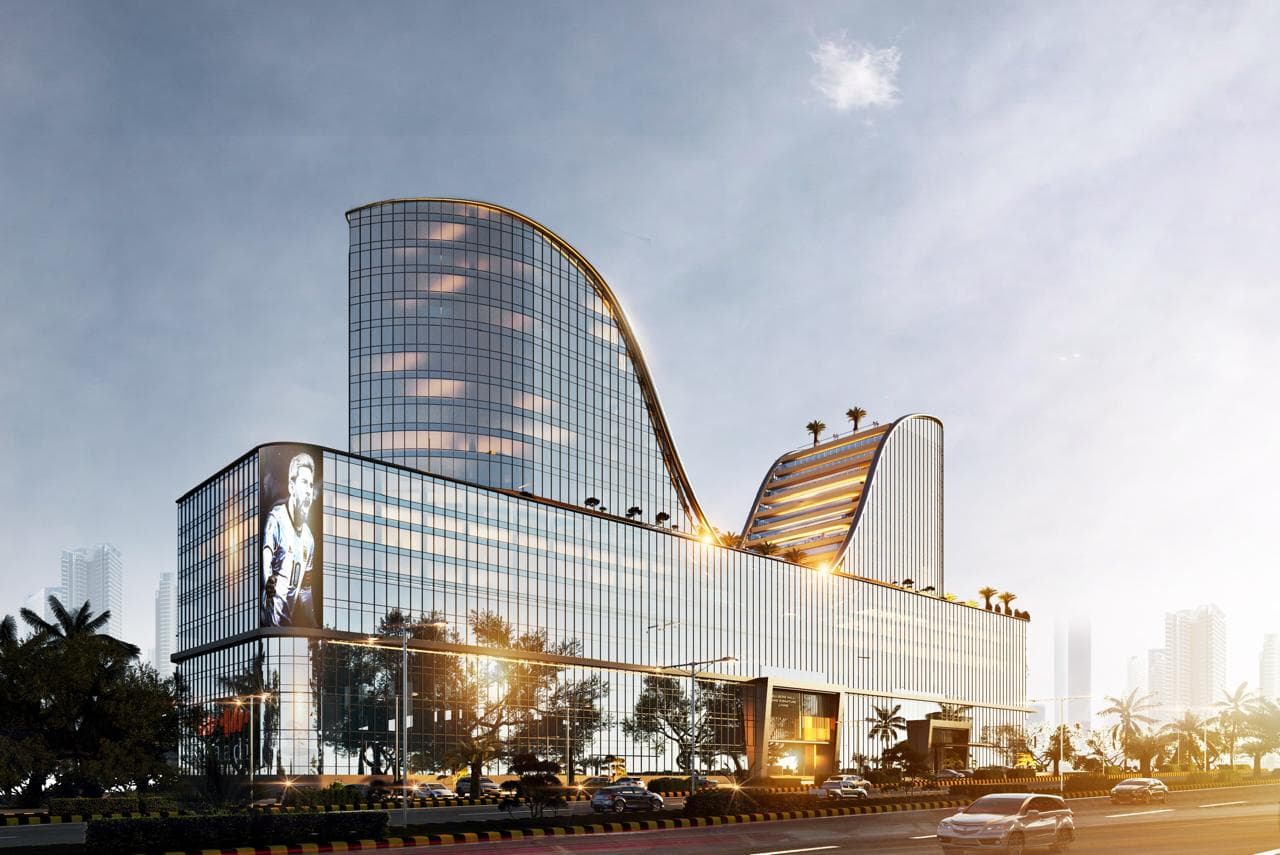 Architectural facade perspective of Mall of Gulberg, Islamabad