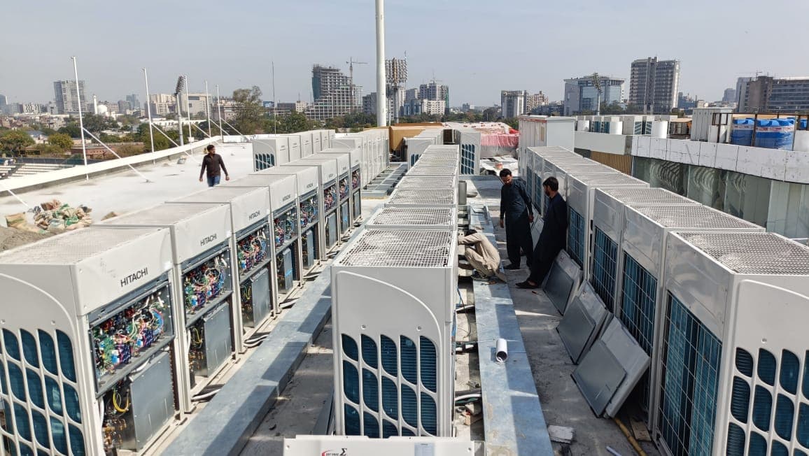 HVAC installation at Qaddafi Stadium